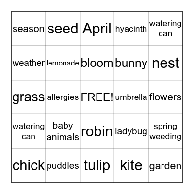 SPRING BINGO Card