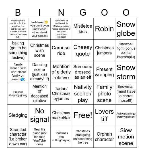 Christmas Bingo Card