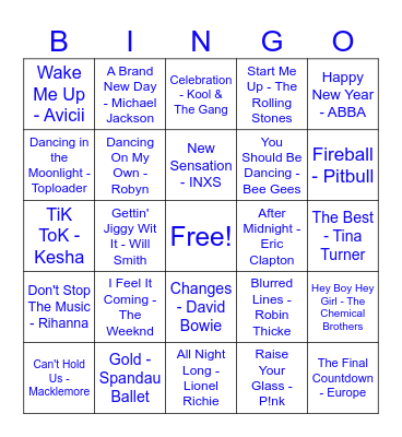 The Happy New Year Edition Bingo Card