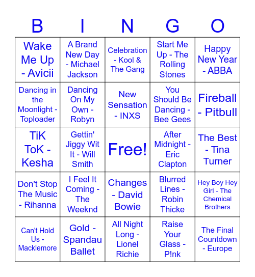 The Happy New Year Edition Bingo Card