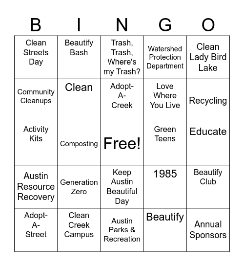 KAB Bingo Card