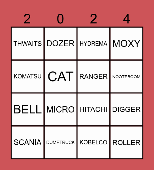 Chris Moore Transport BINGO Card