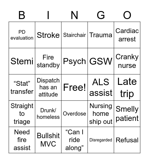 76 Bingo Card