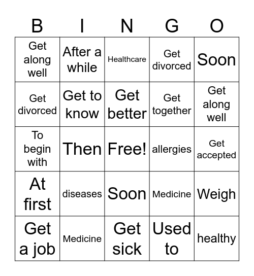 UNIT 7 VOCABULARY Bingo Card