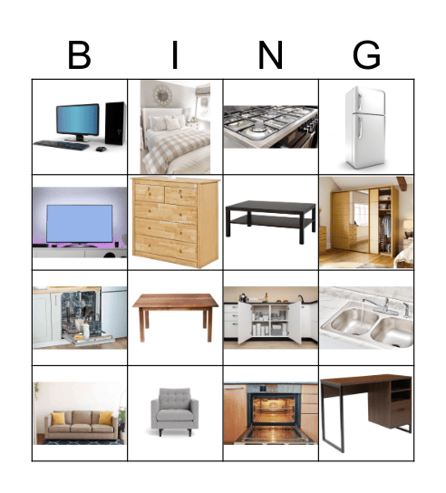 Furniture Bingo Card