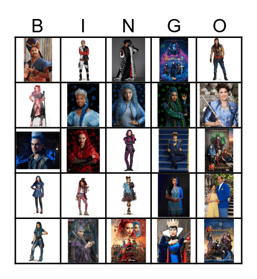 Descendants Bingo Card