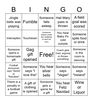 Christmas Day Fun! Bingo Card