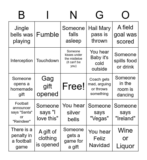 Christmas Day Fun! Bingo Card