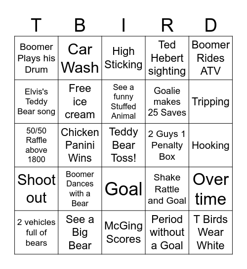 Teddy Bear Toss Bingo Card