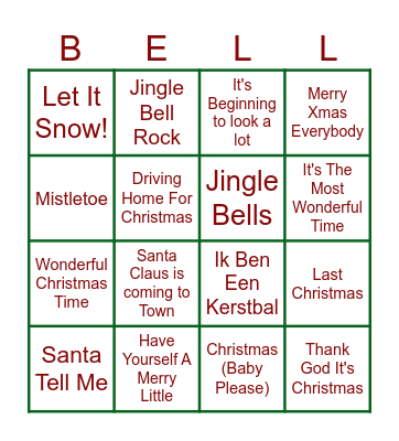 Jingle Bell Bingo Card