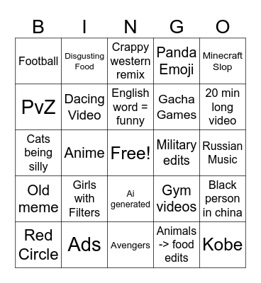 Chinese Bingo Day Bingo Card