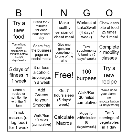 KV FIT-MAS BINGO! Bingo Card