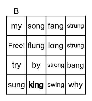 Glued Sounds Bingo Card