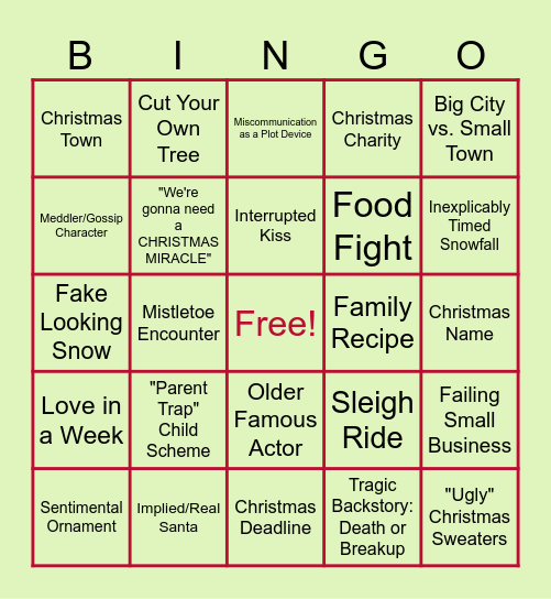 Holiday BINGO Card