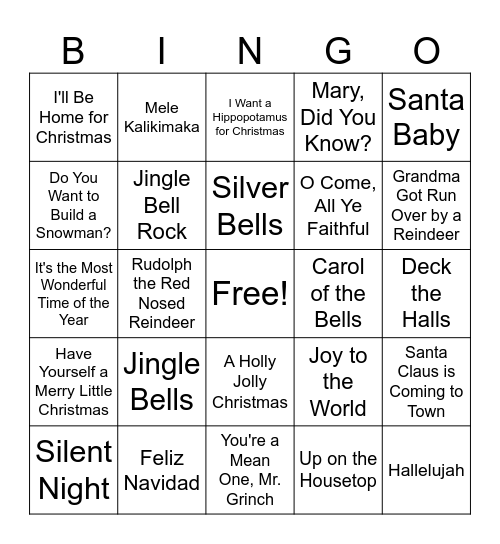 Christmas Bingo Card