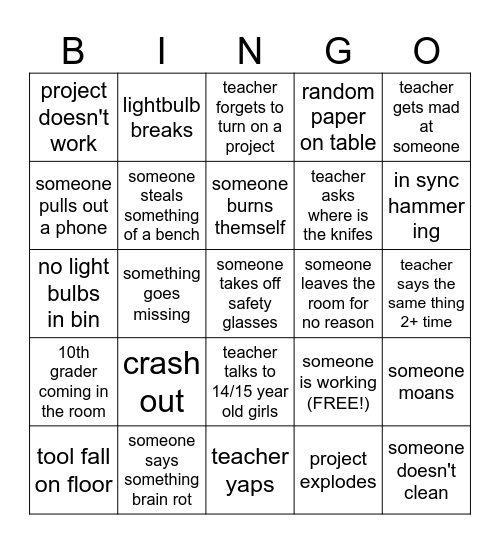 HVAC Bingo Card