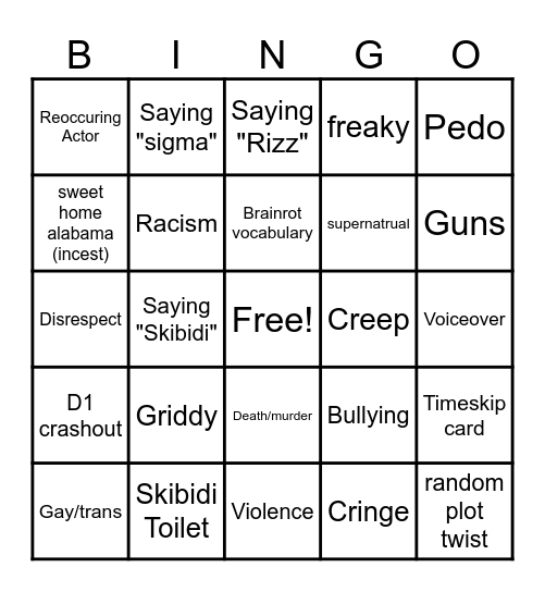 Tommorow's teaching Bingo Card