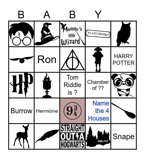 Harry Potter Bingo Card