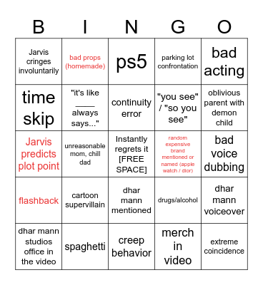 Dhar Mann Bingo v4 Bingo Card