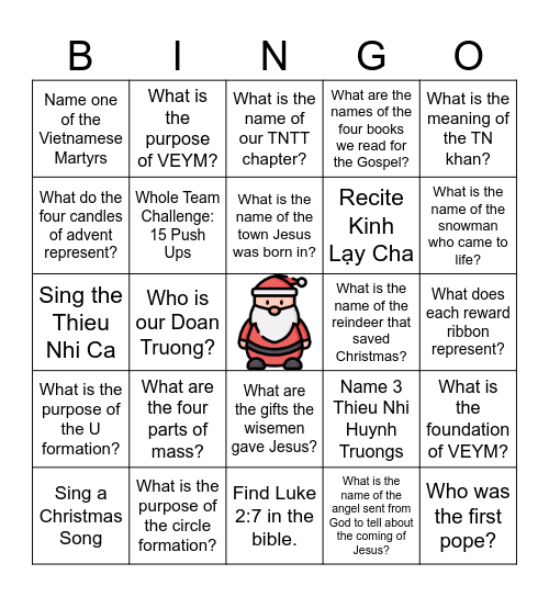 Testing Bingo Card