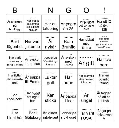 Full bricka bytes in i baren mot en enhet! Bingo Card