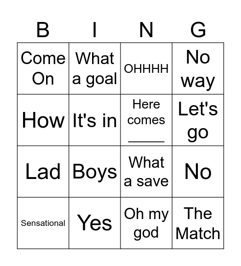 What tibbys says in match Bingo Card