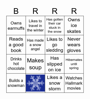 Winter Bingo Card