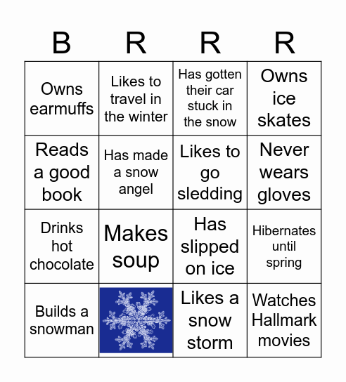 Winter Bingo Card