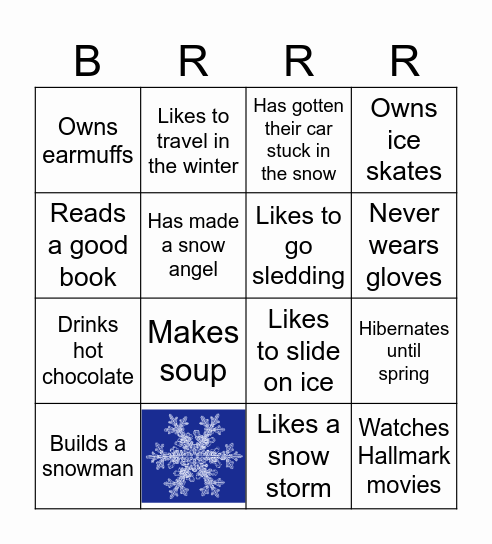 Winter Bingo Card