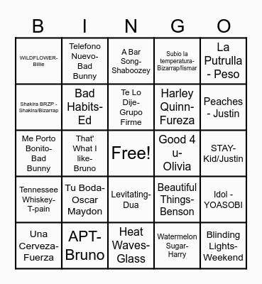 Holiday Bingo Card