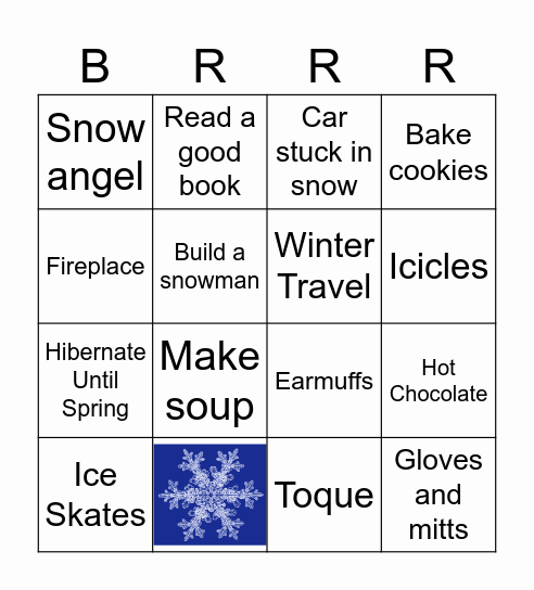 Winter Bingo Card