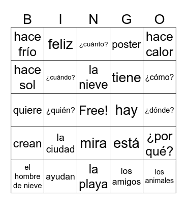 MOVIE TALK-El hombre de nieve (El tiempo) Bingo Card