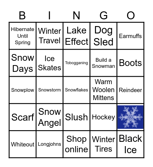 Winter Things Bingo Card