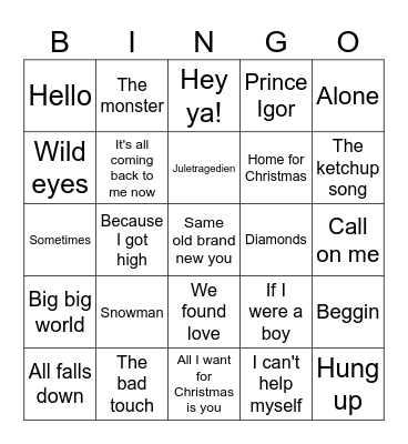 VG lista topp 1, uke 49, 1996-2023 Bingo Card