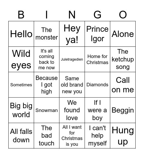 VG lista topp 1, uke 49, 1996-2023 Bingo Card