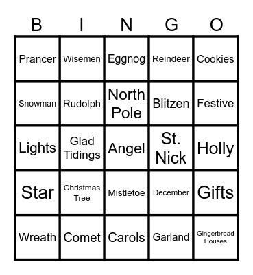 Christmas BINGO Card