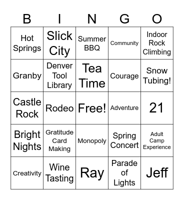 ACE Community Bingo Card