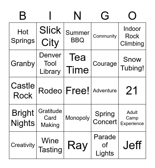ACE Community Bingo Card