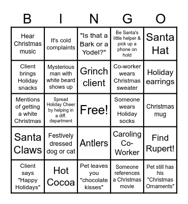 Christmas Bingo Card