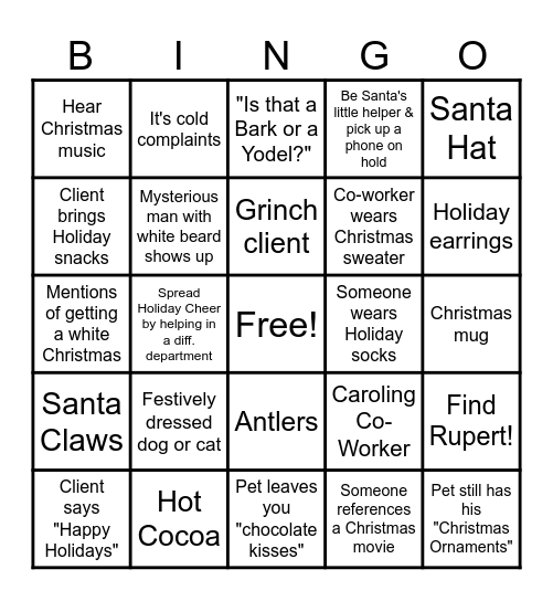 Christmas Bingo Card