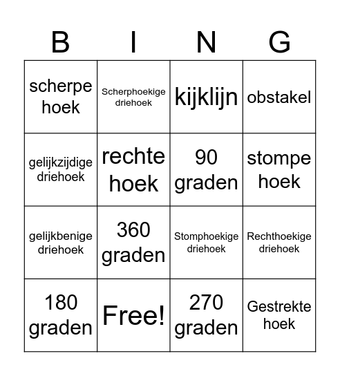Hoeken Bingo Card