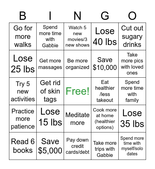 2025 Bingo Card