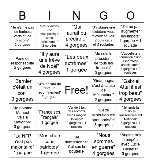 Bingo Macron Bingo Card