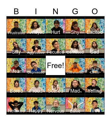 Emotions Bingo Card