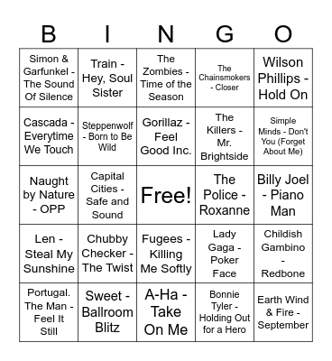 GAME FOUR Bingo Card