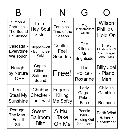 GAME FOUR Bingo Card