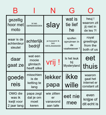 Termorsclub Uitspraken 2024 Bingo Card