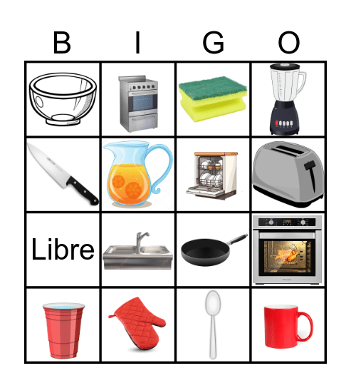 LOS    UTENSILIOS Bingo Card