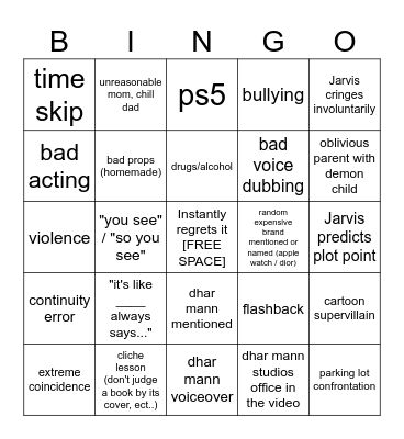 Dhar Mann Bingo v4 Bingo Card