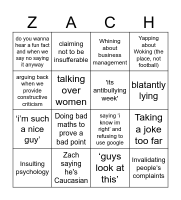 Zingo Bingo Card